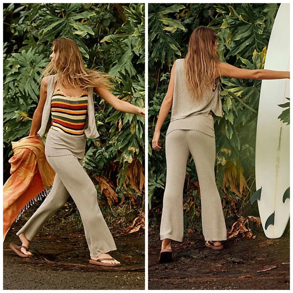 Free People Ruby Sweater Pant Set Spanish Moss M